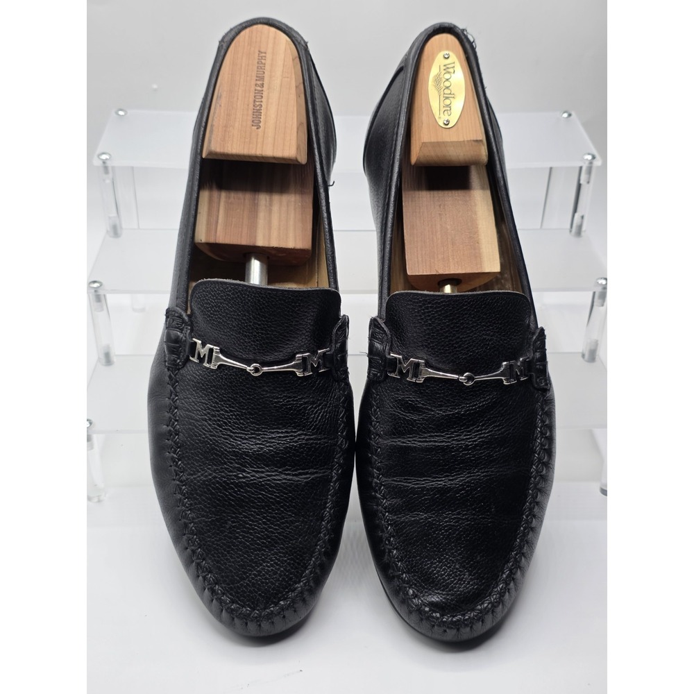 Bruno Magli Pilson Dress Shoes Mens 11 M Black Soft Leather Horse Bit Italy Made